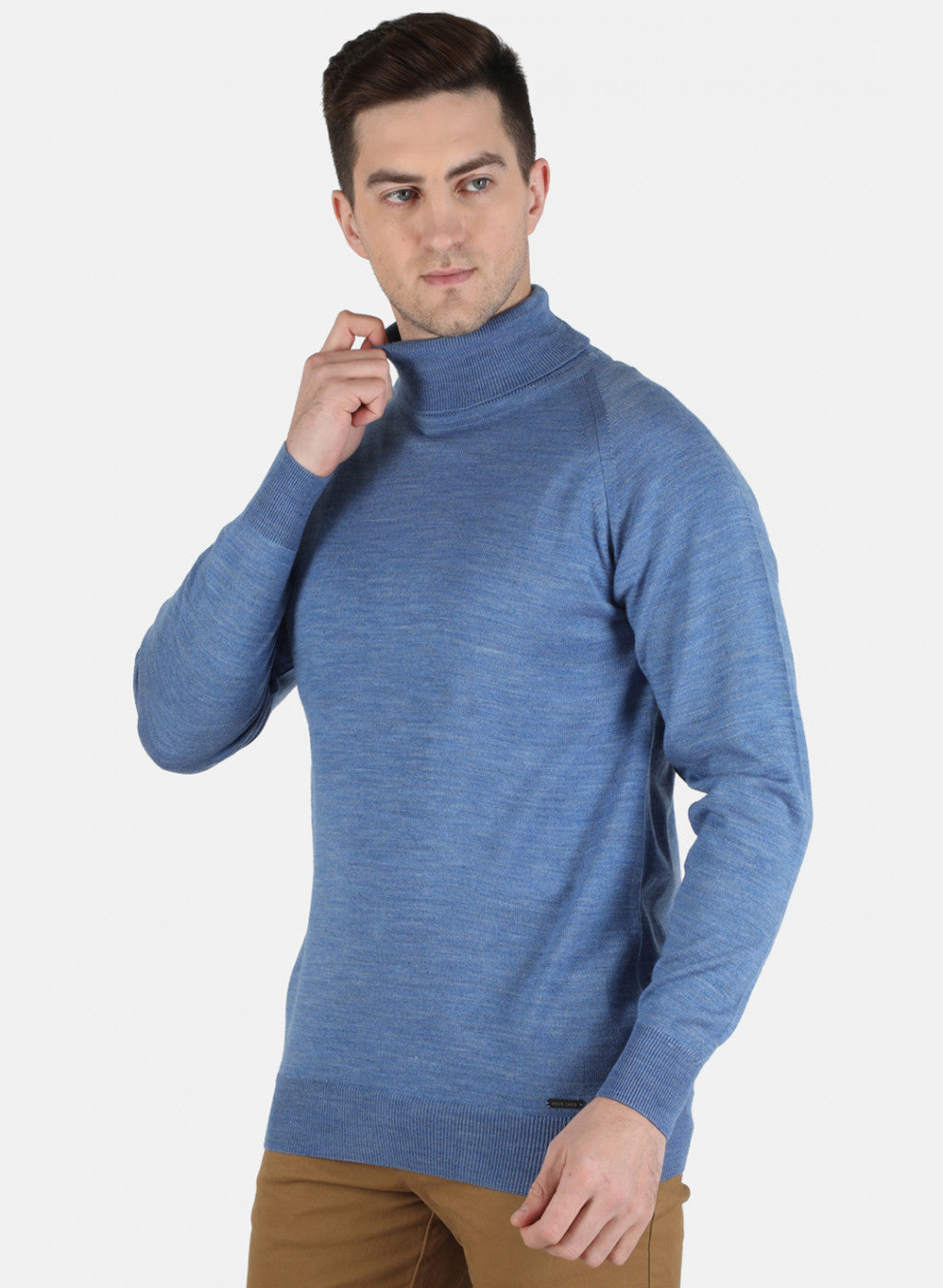 Men Blue Solid Pullover