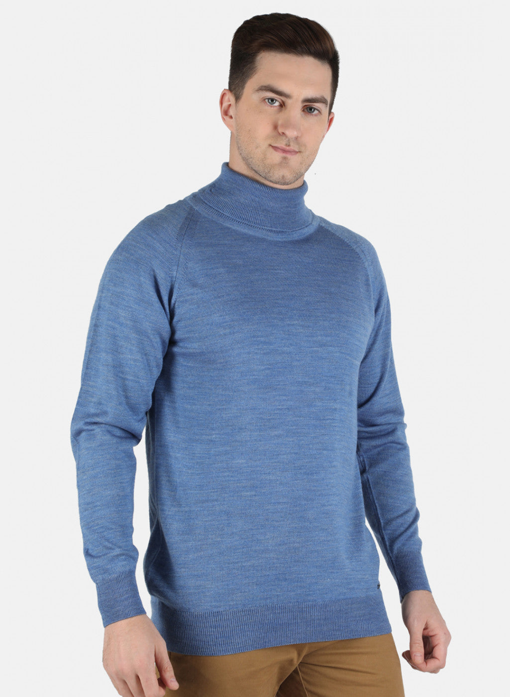 Men Blue Solid Pullover