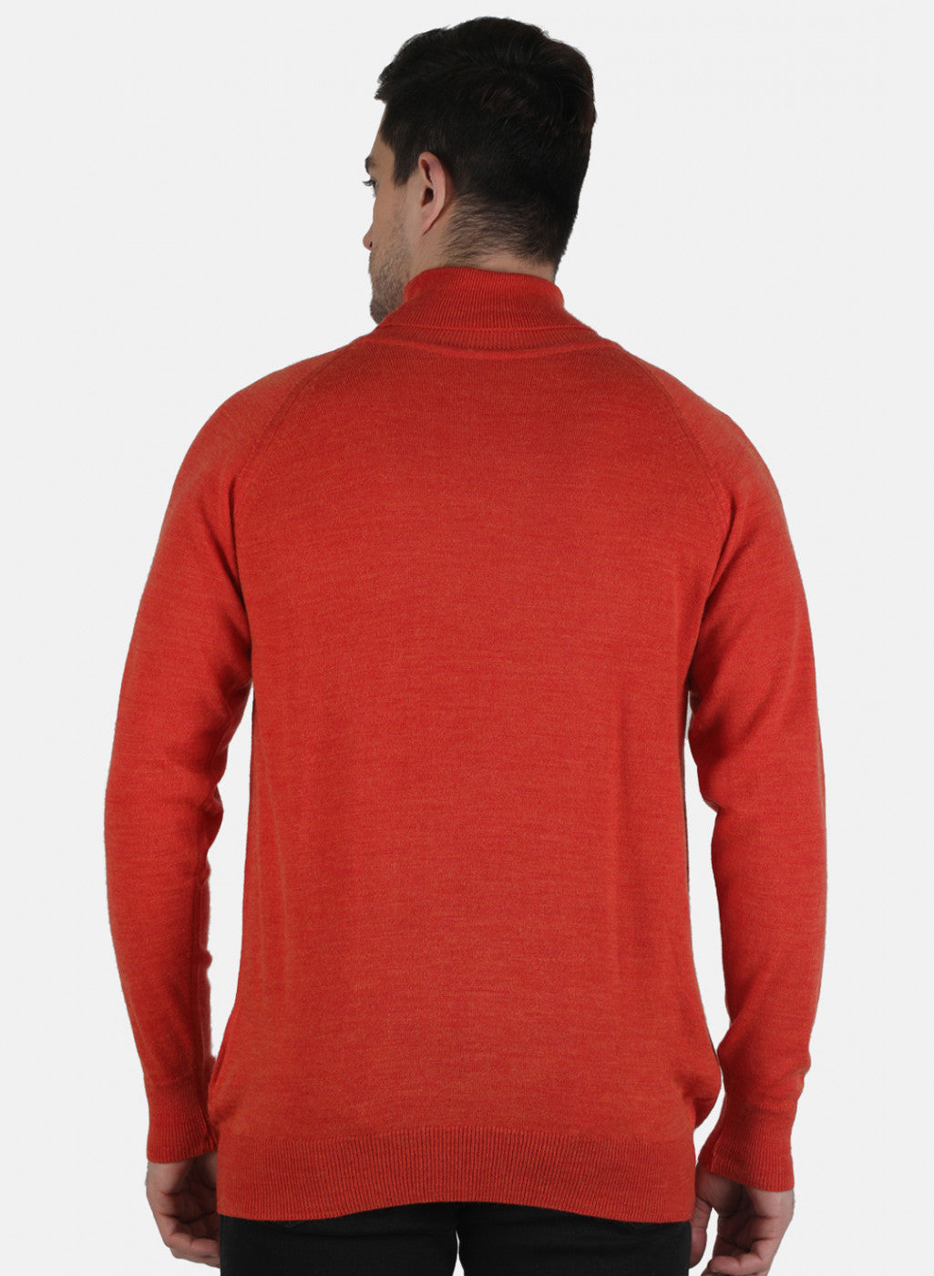 Men Orange Solid Pullover