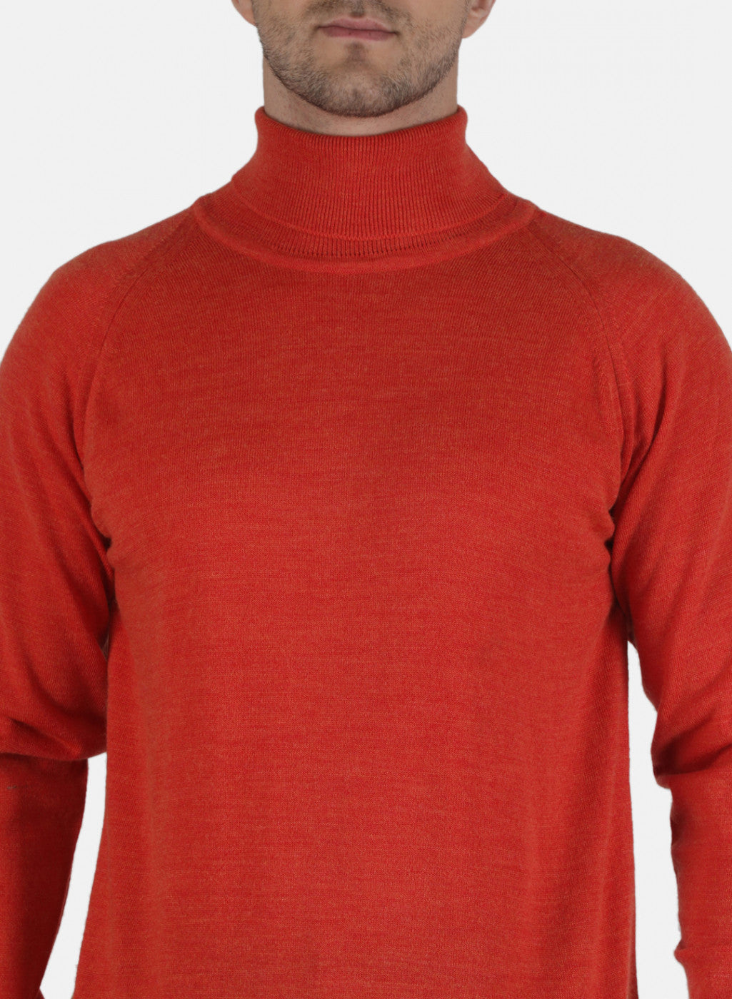 Men Orange Solid Pullover