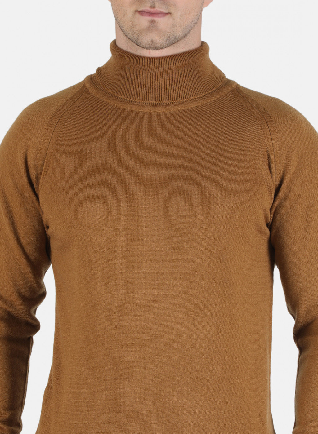 Men Brown Solid Pullover
