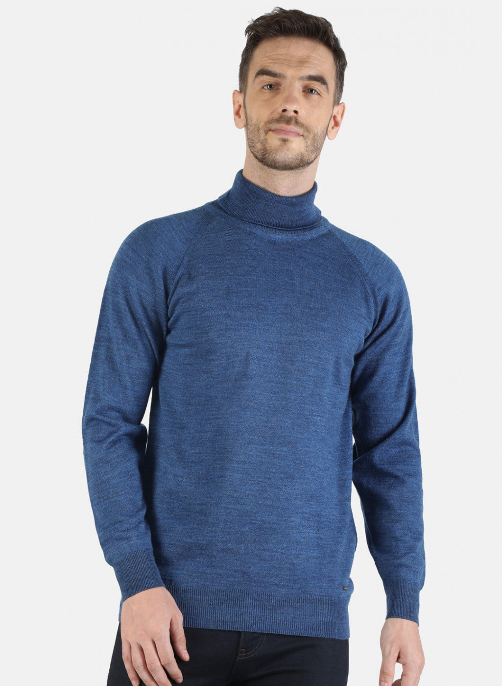 Men Blue Solid Pullover