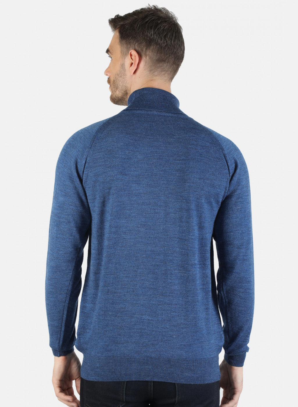 Men Blue Solid Pullover