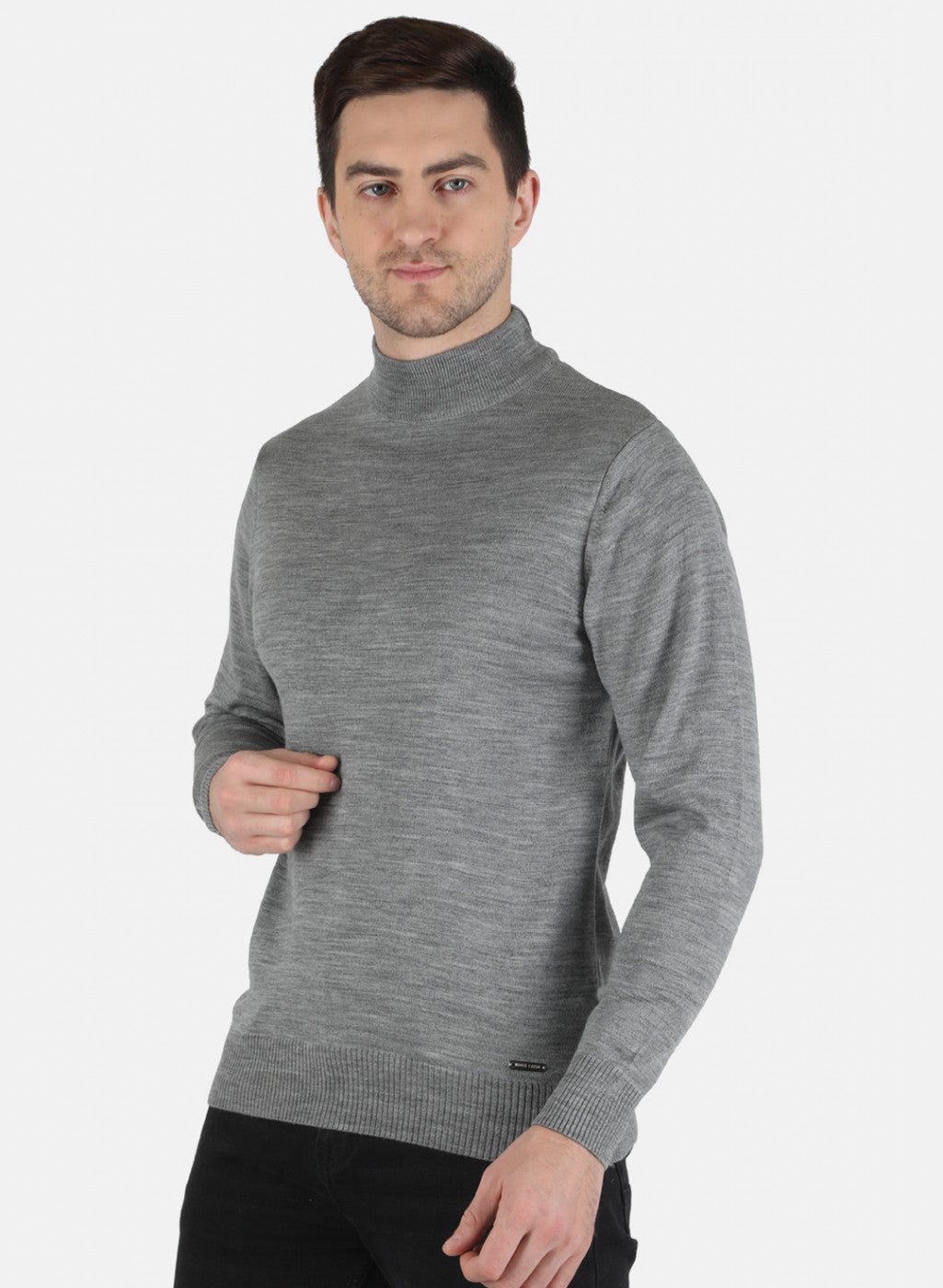 Men Grey Solid Pullover