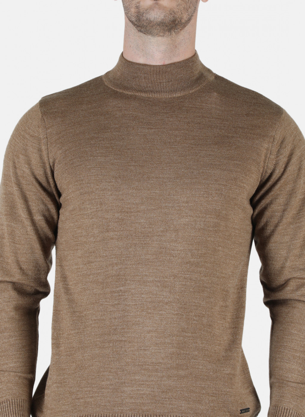 Men Khaki Solid Pullover