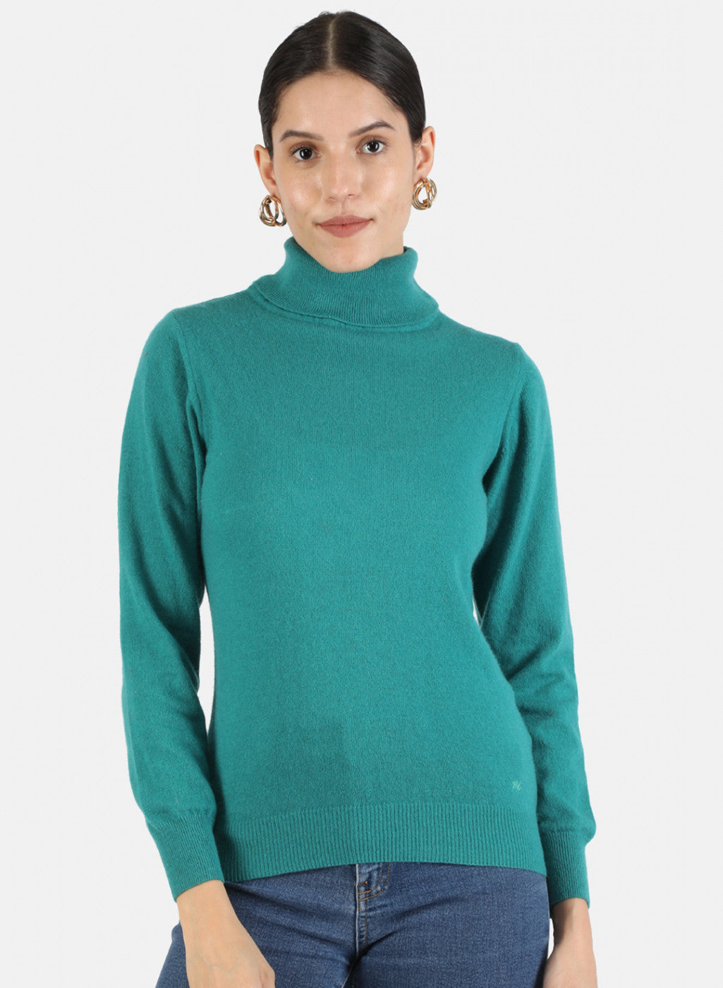 Women Green Solid Top