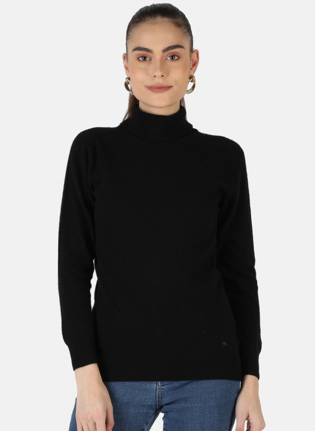 Women Black Solid Top