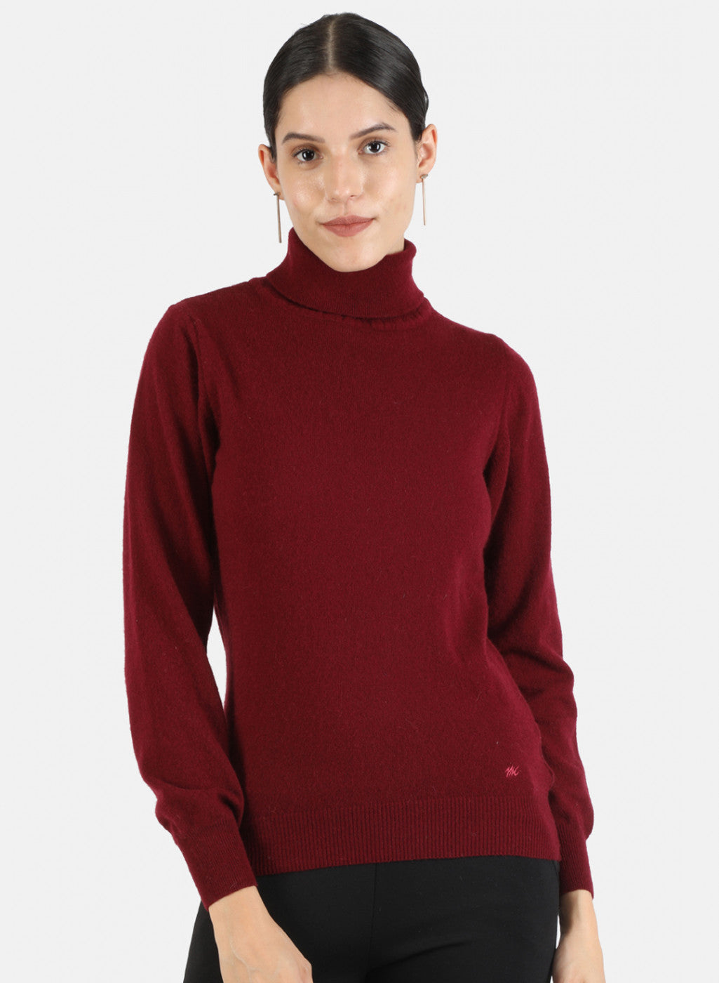 Women Maroon Solid Top