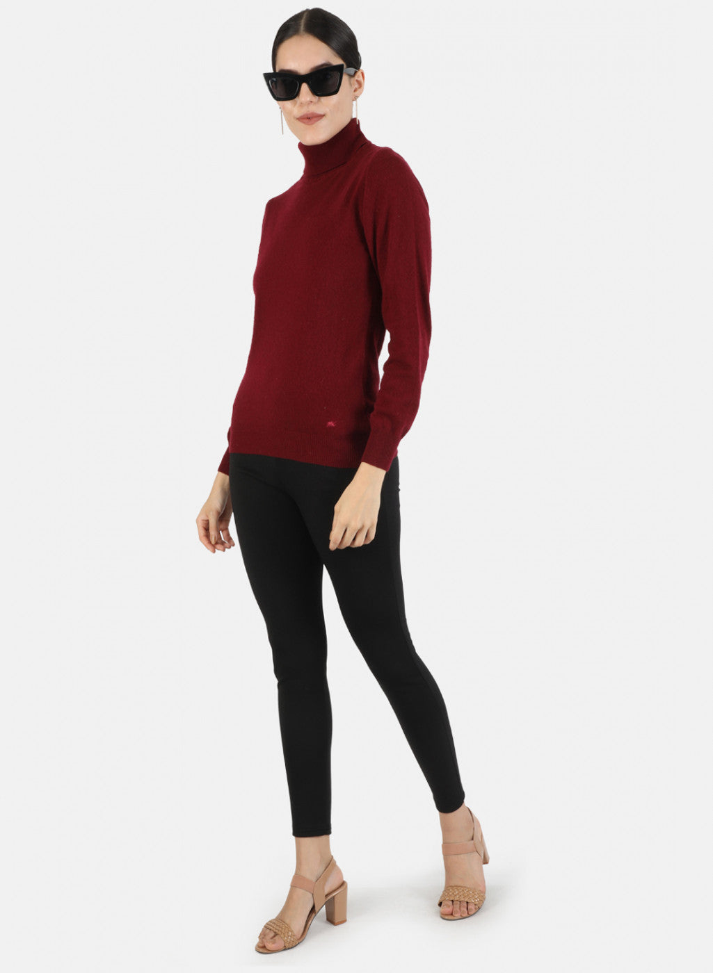 Women Maroon Solid Top