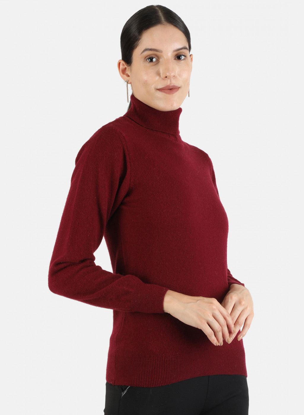 Women Maroon Solid Top