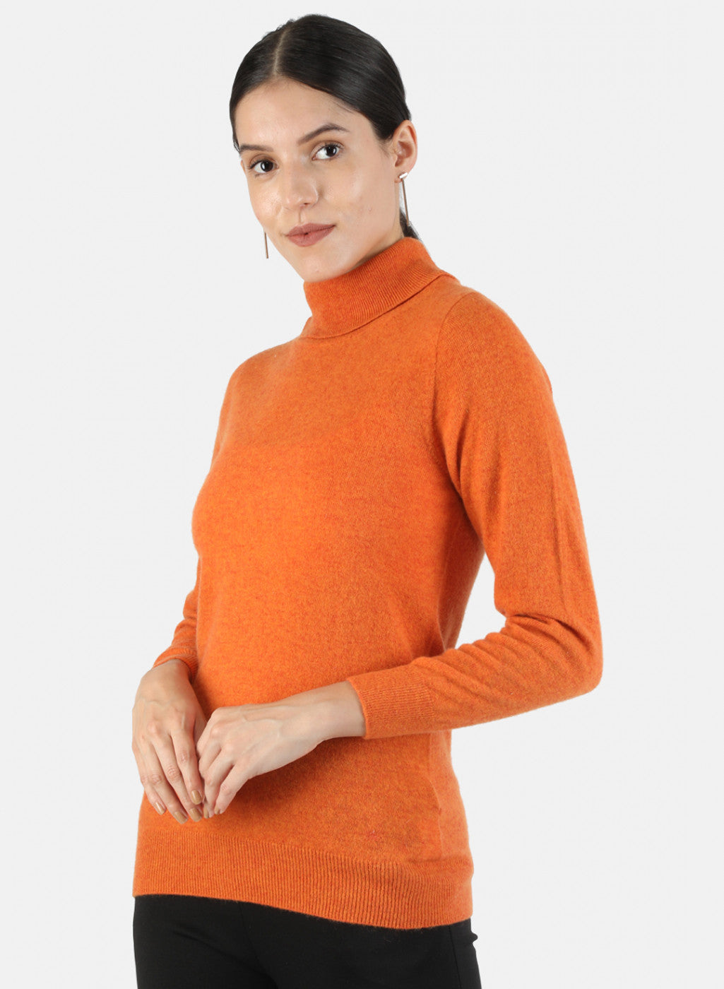 Women Orange Solid Top