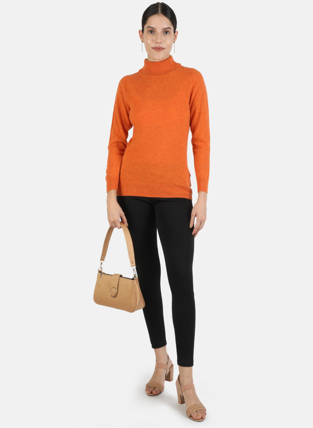 Women Orange Solid Top