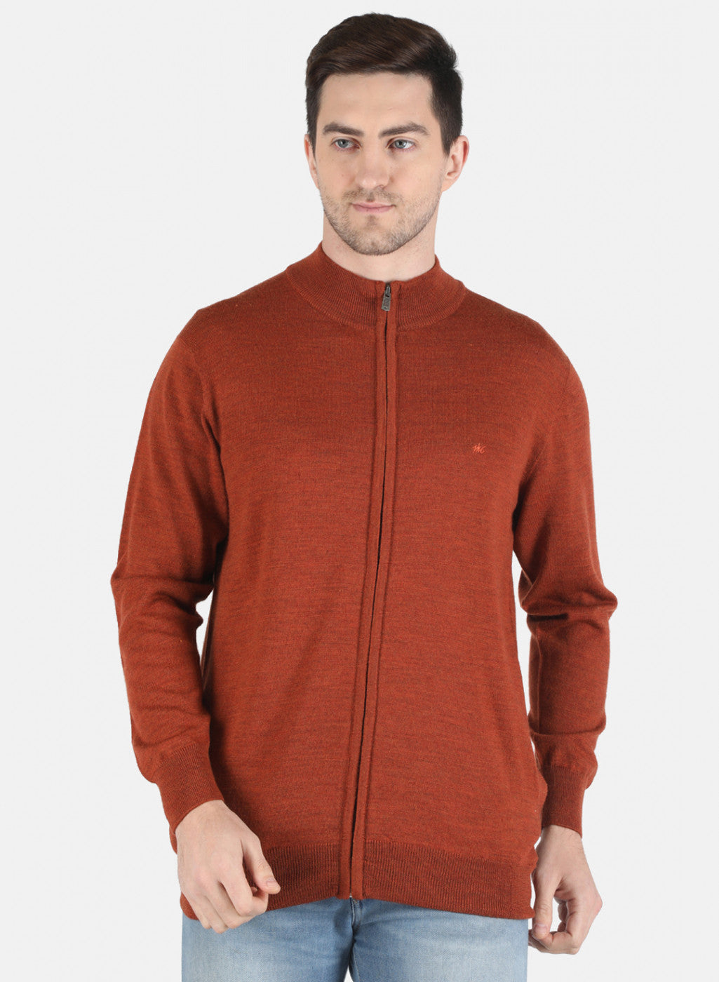 Men Orange Solid Pullover