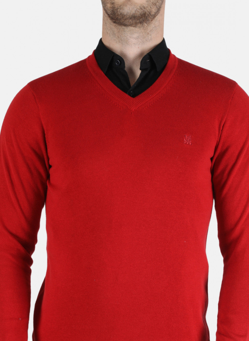 Men Maroon Solid Pullover
