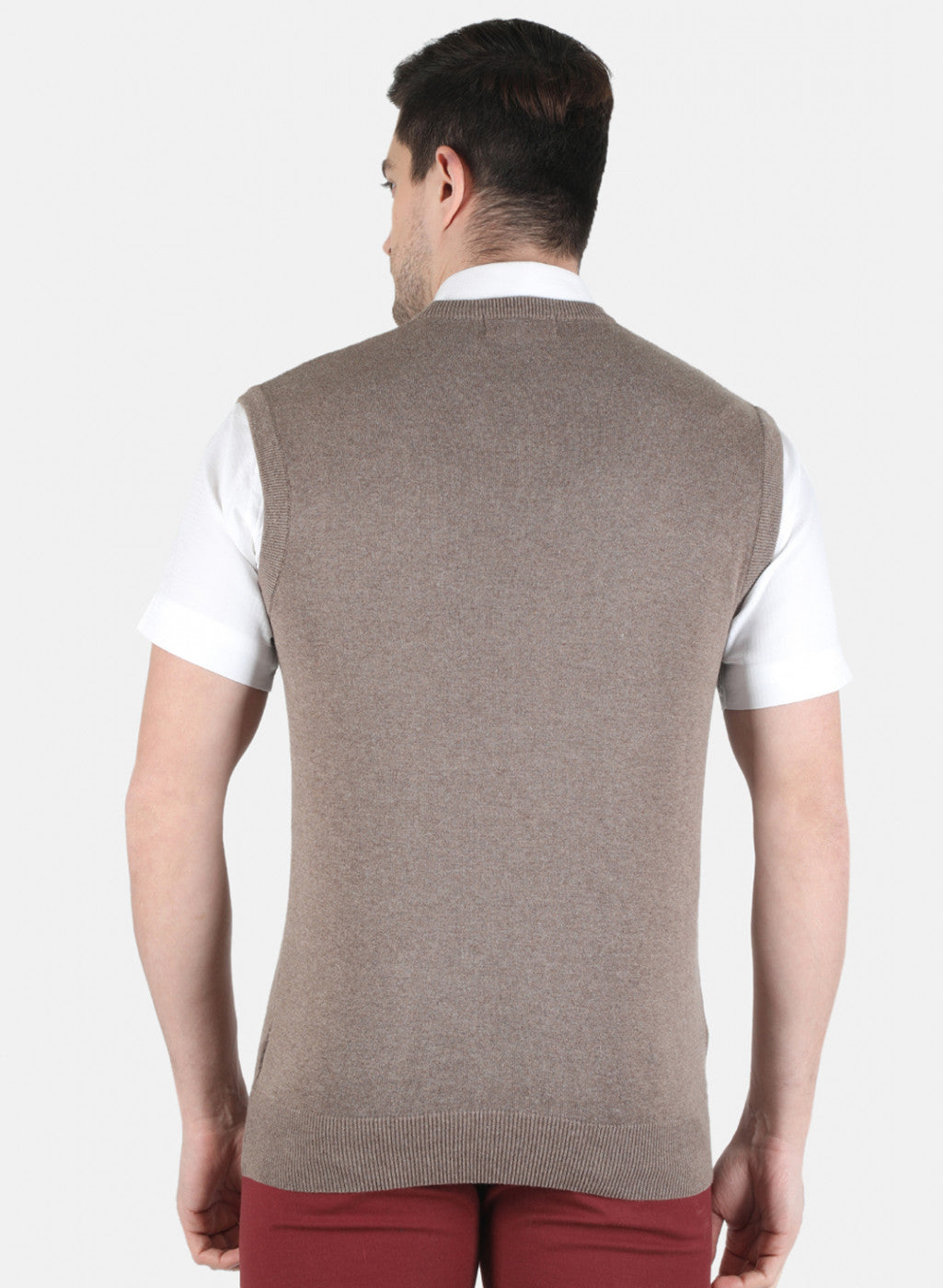 Men Khaki Solid Sweater
