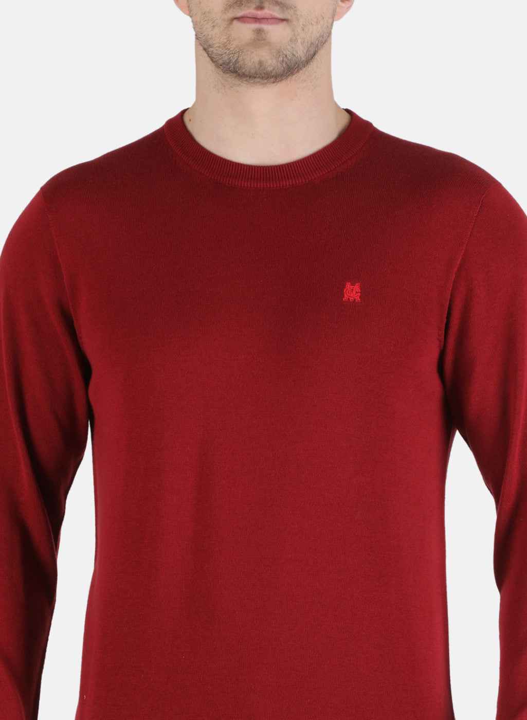 Men Maroon Solid Pullover