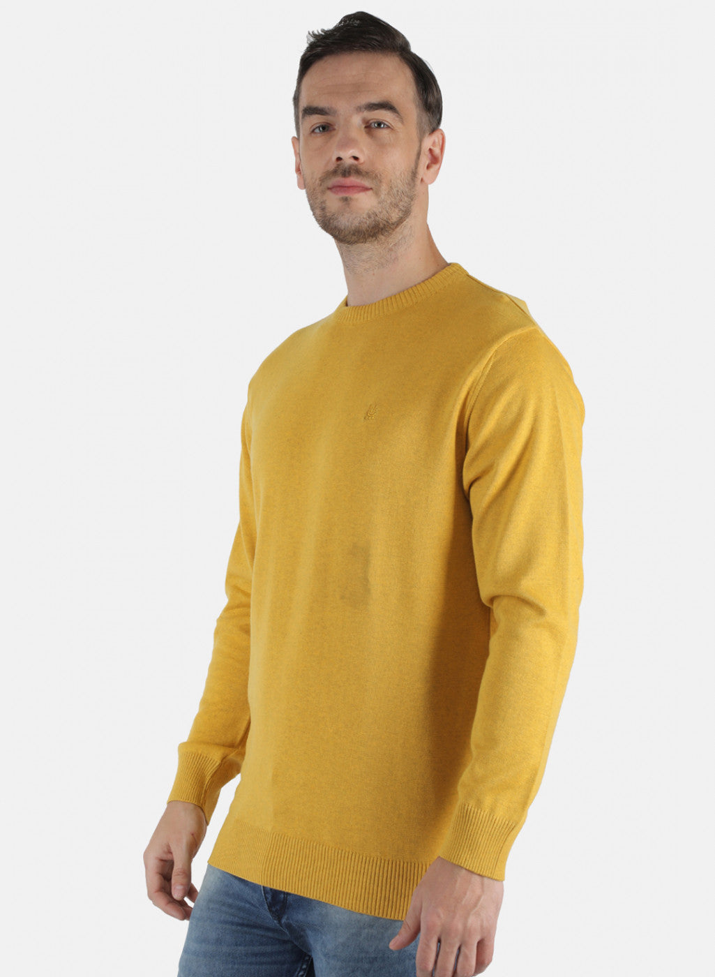 Men Yellow Solid Pullover