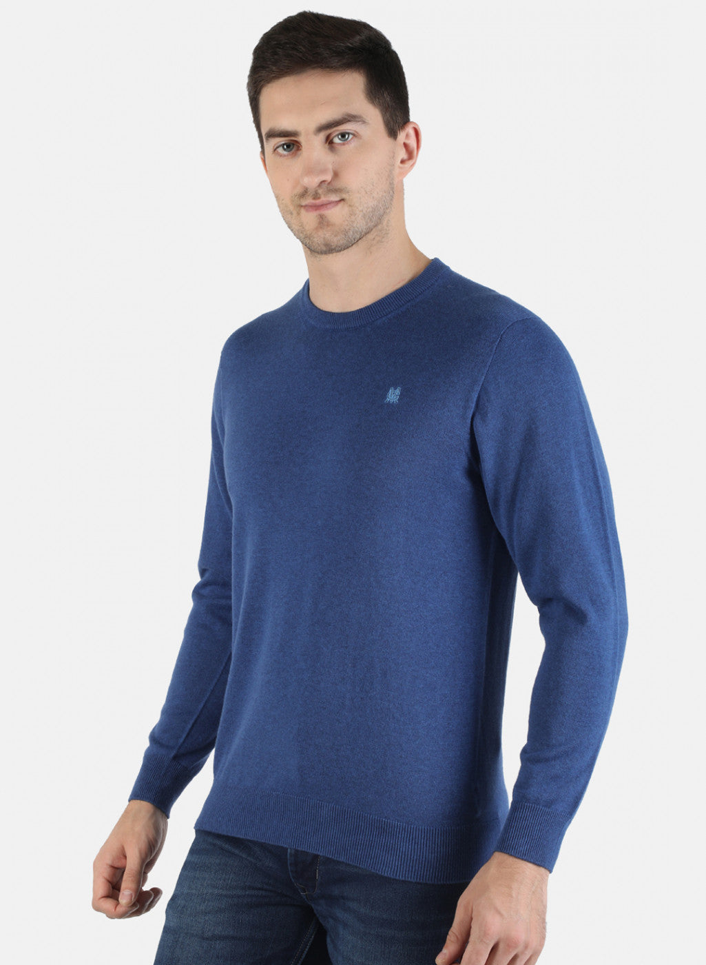 Men Blue Solid Pullover