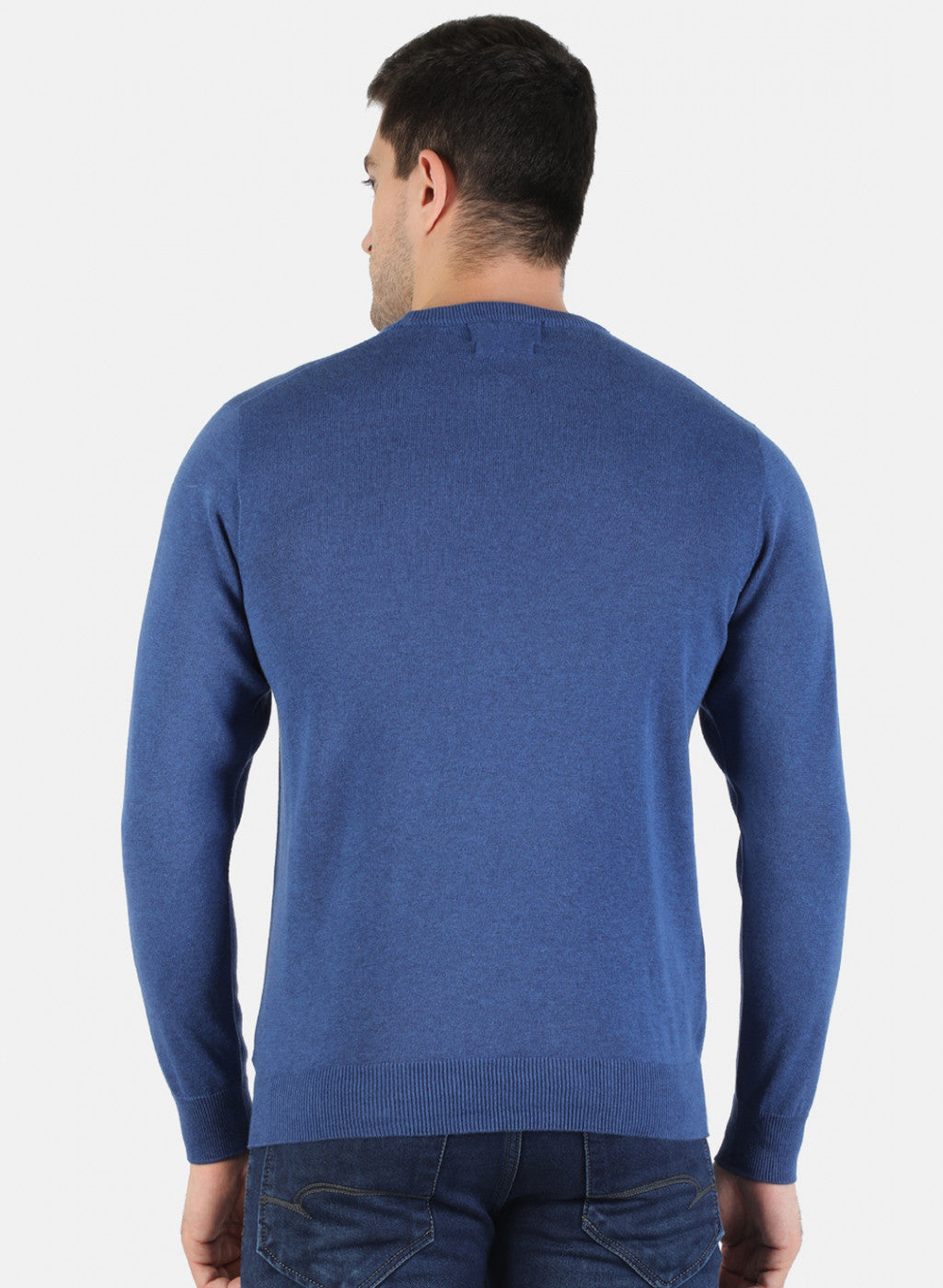 Men Blue Solid Pullover