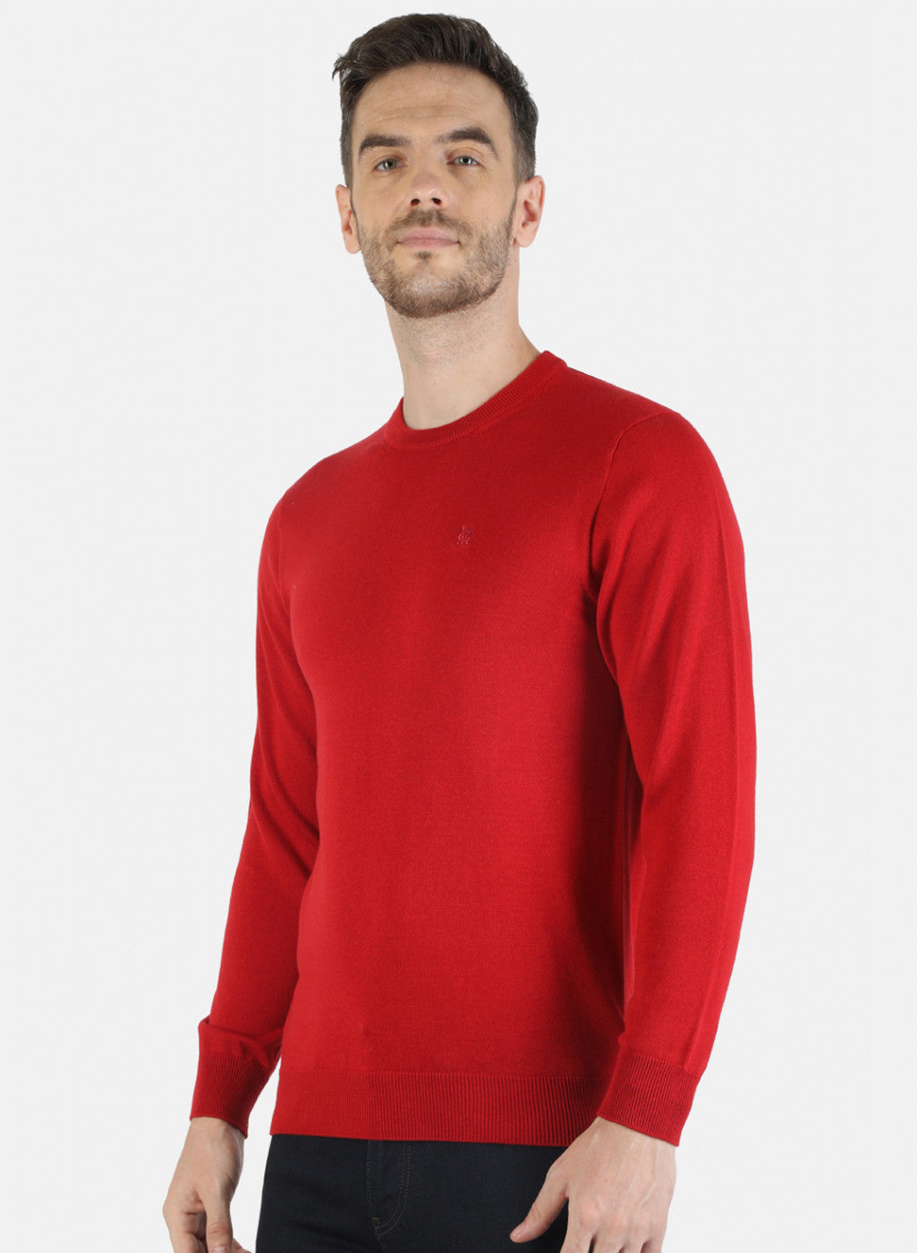 Men Maroon Solid Pullover