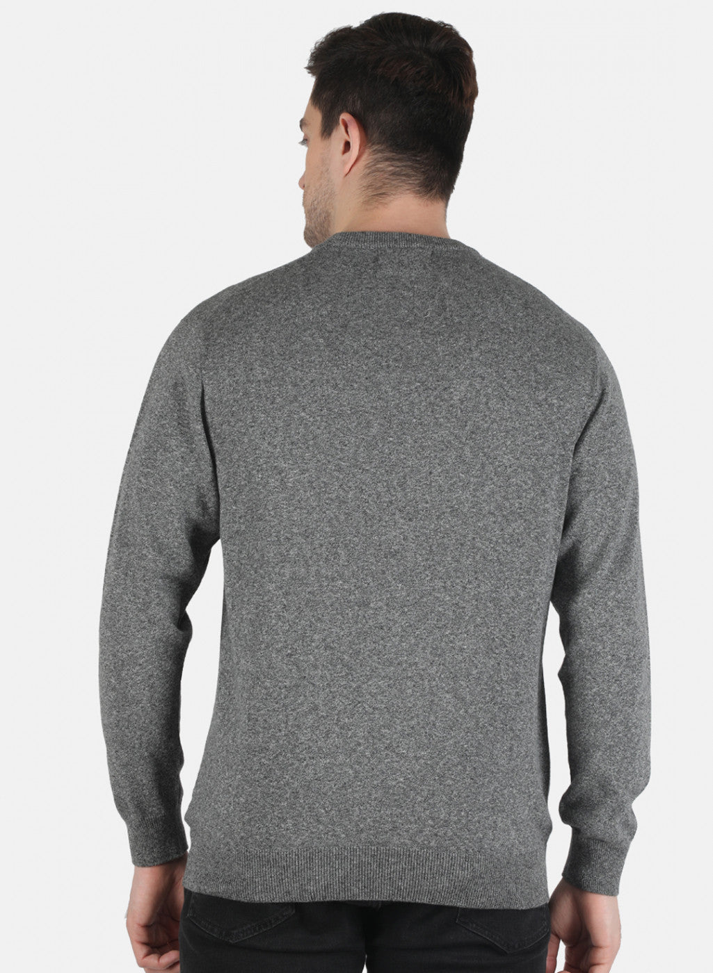 Men Grey Solid Pullover