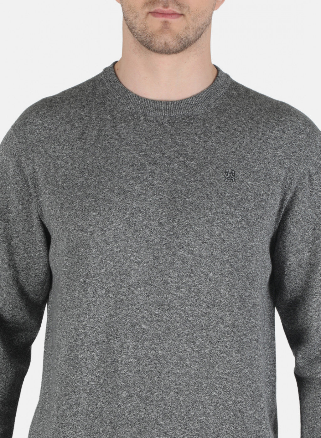 Men Grey Solid Pullover