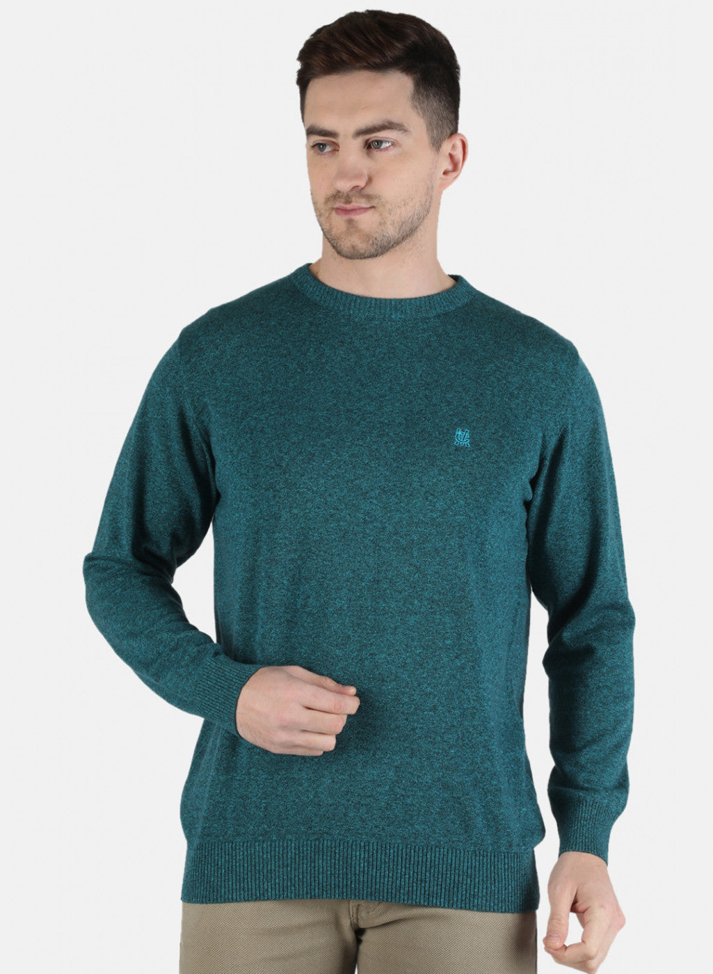 Men Green Solid Pullover