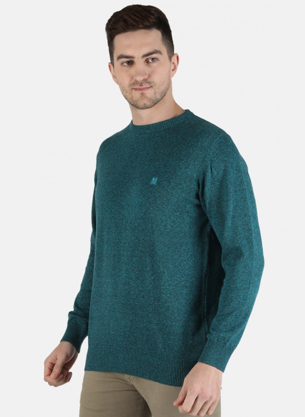 Men Green Solid Pullover