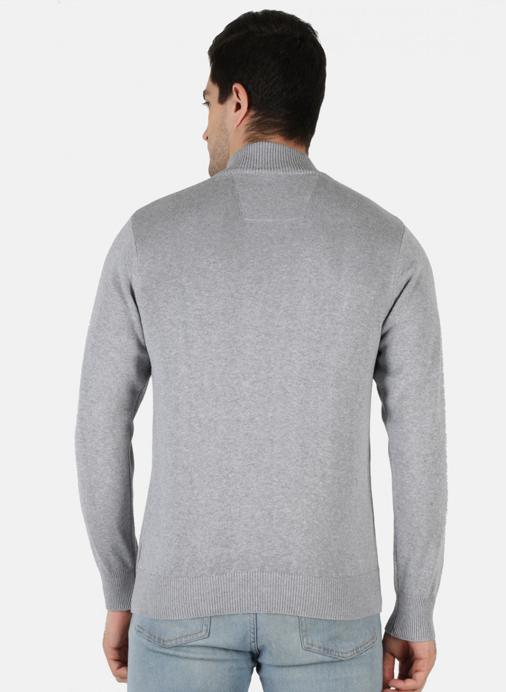 Men Grey Solid Pullover