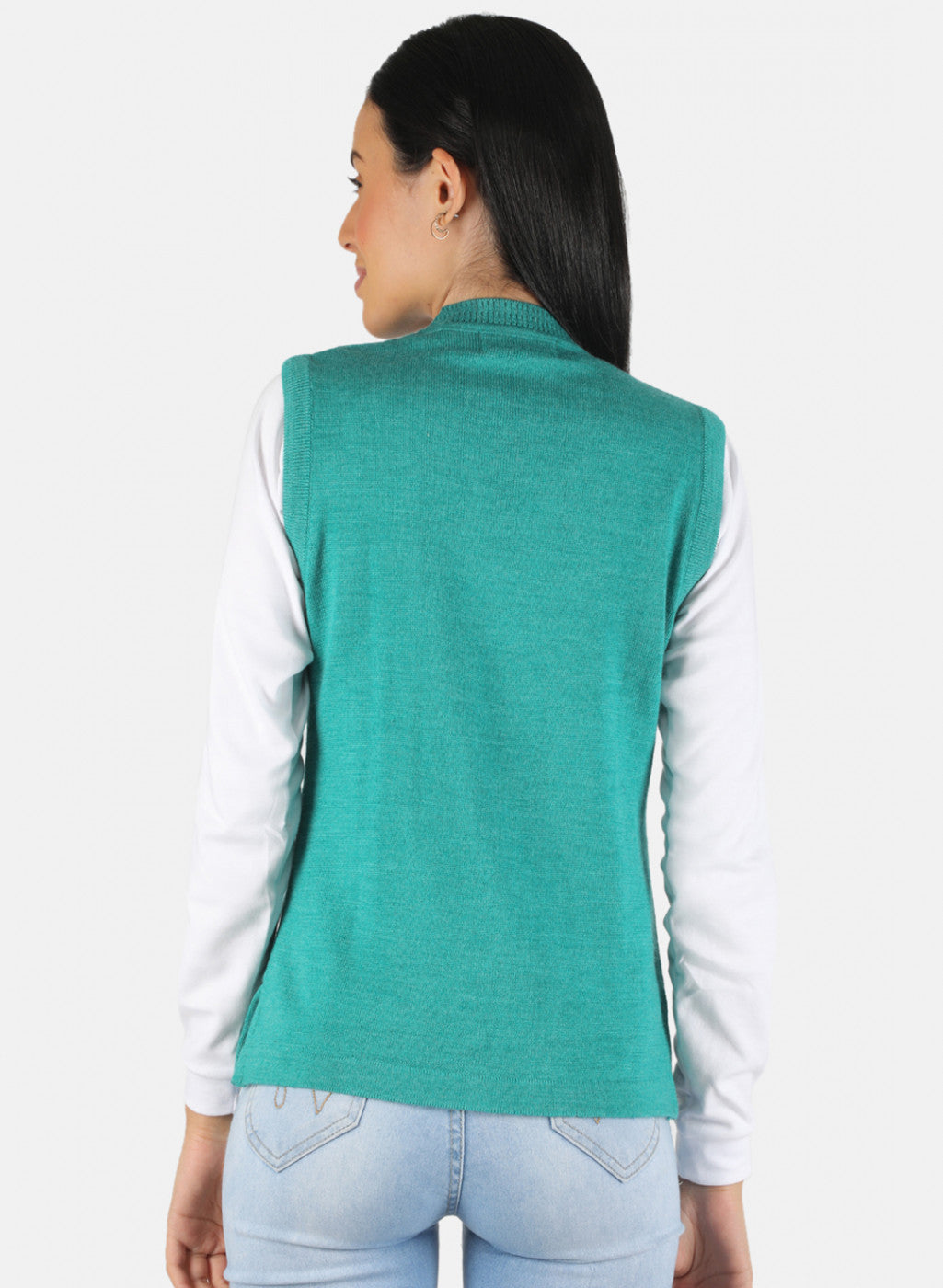 Women Green Solid Cardigan