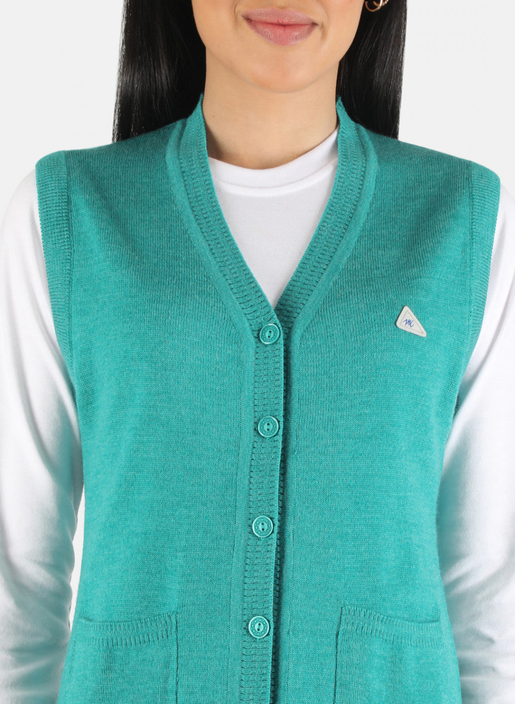 Women Green Solid Cardigan