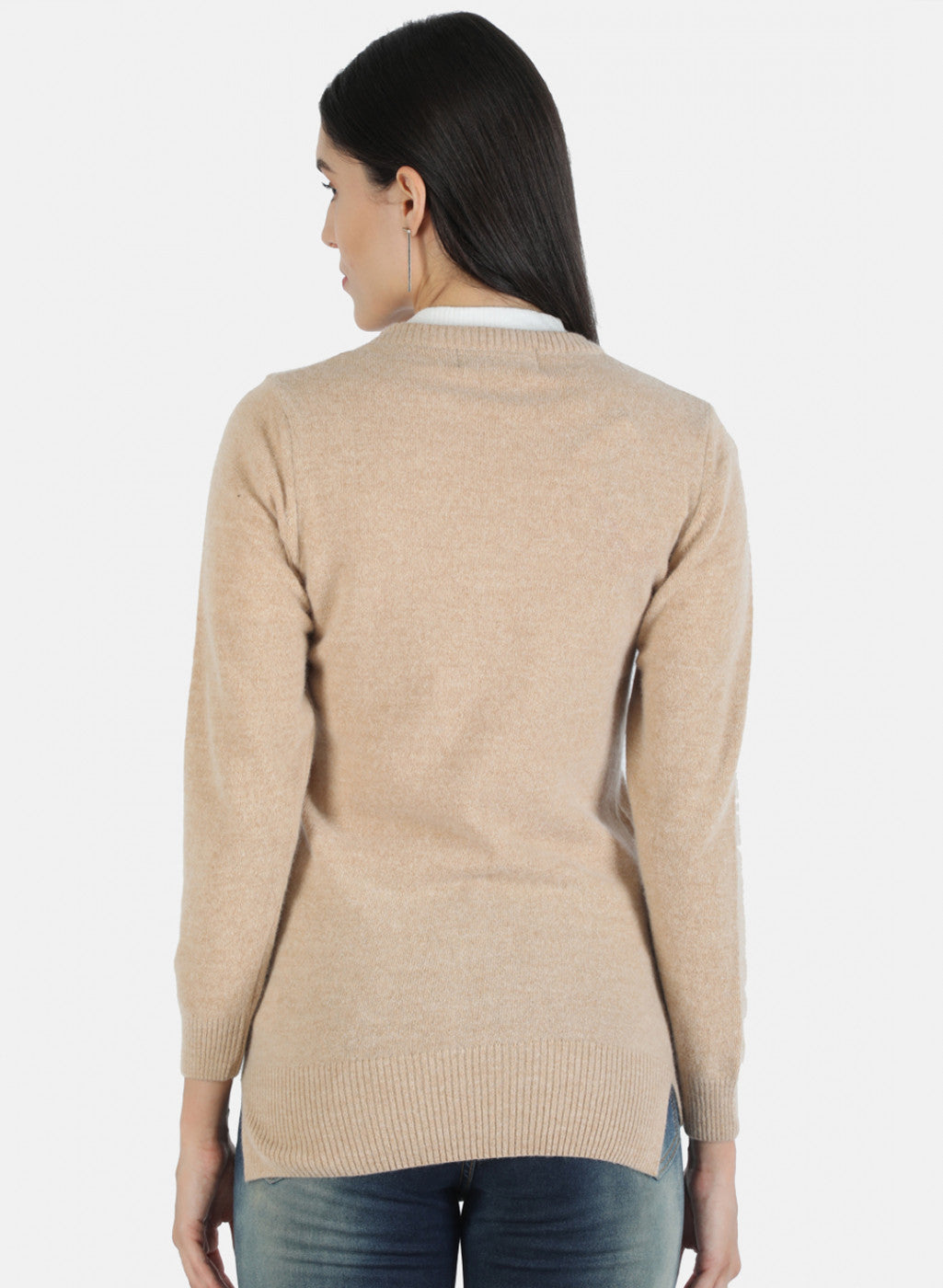 Women Beige Solid Cardigan