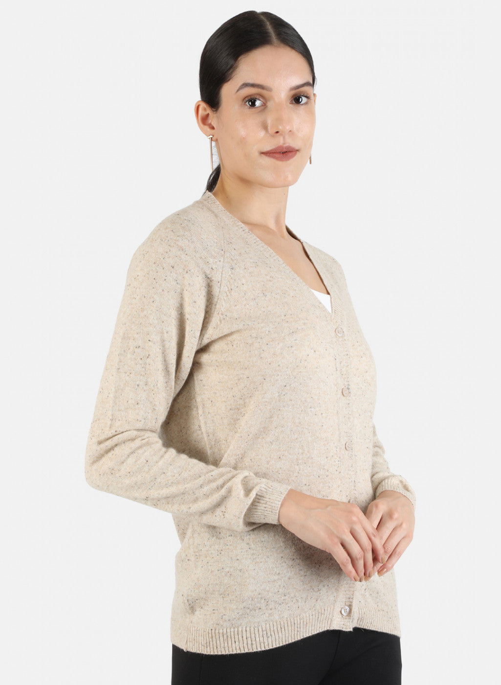 Women Pink Solid Cardigan