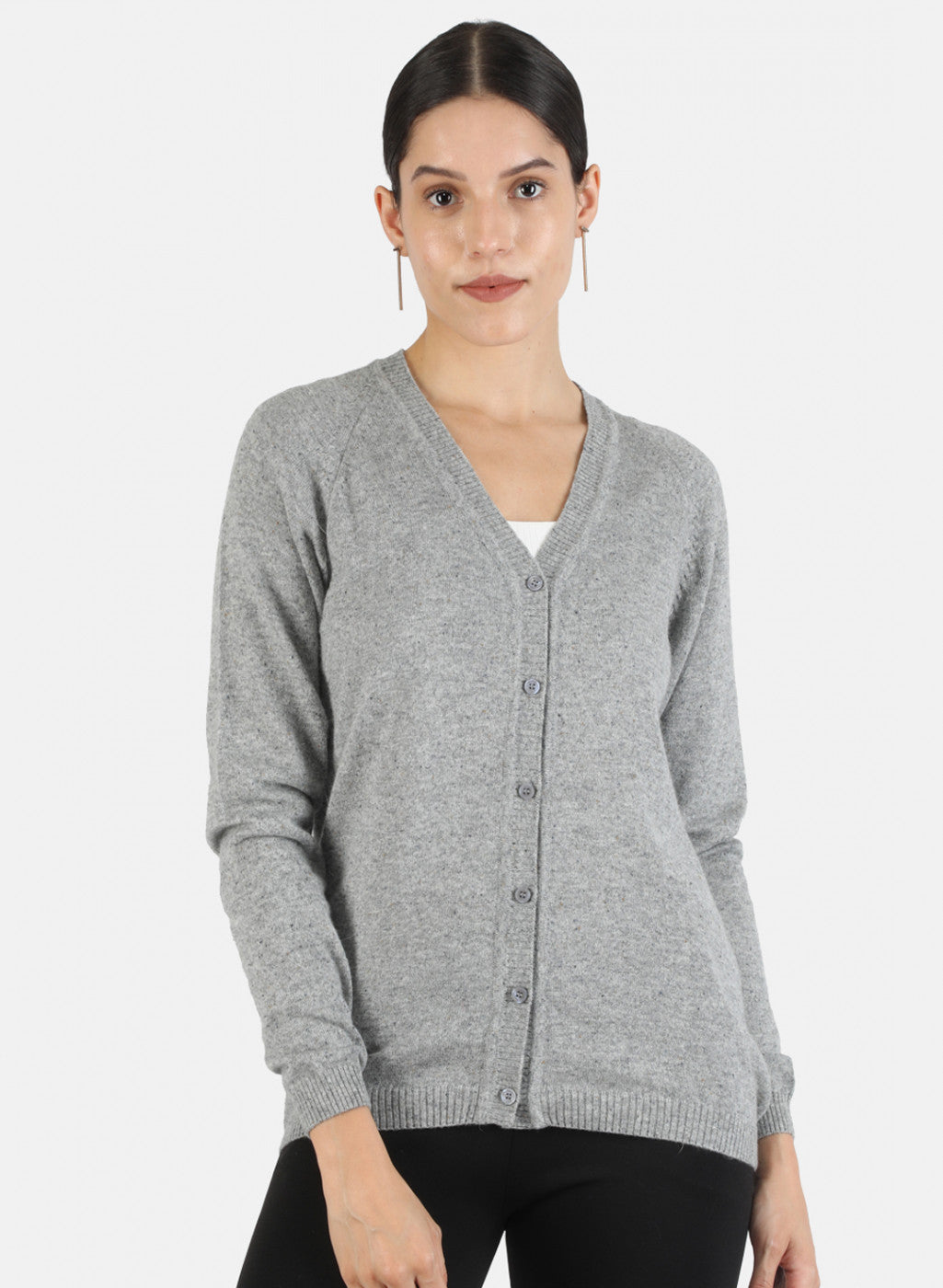 Women Grey Solid Cardigan