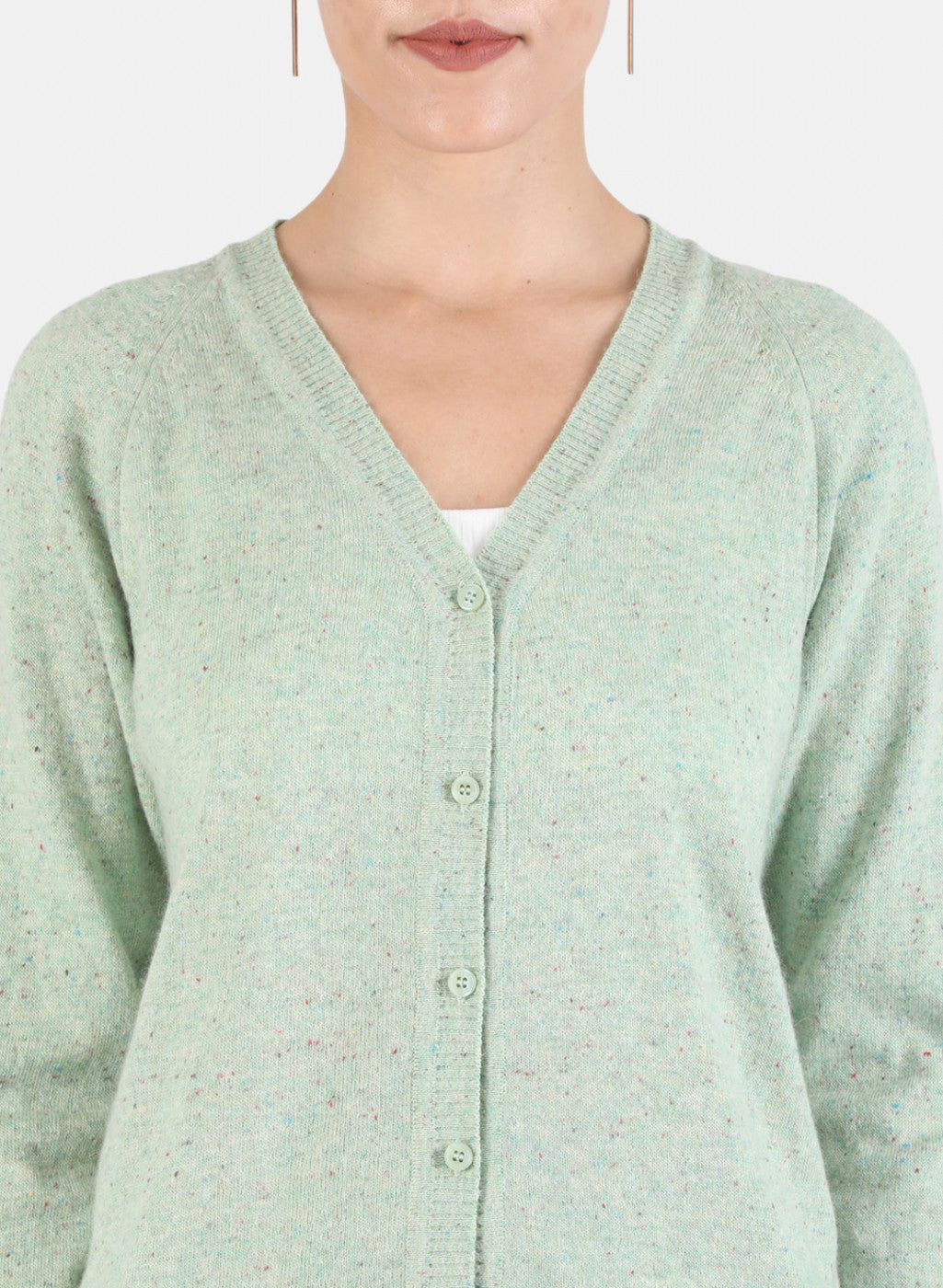 Women Green Solid Cardigan
