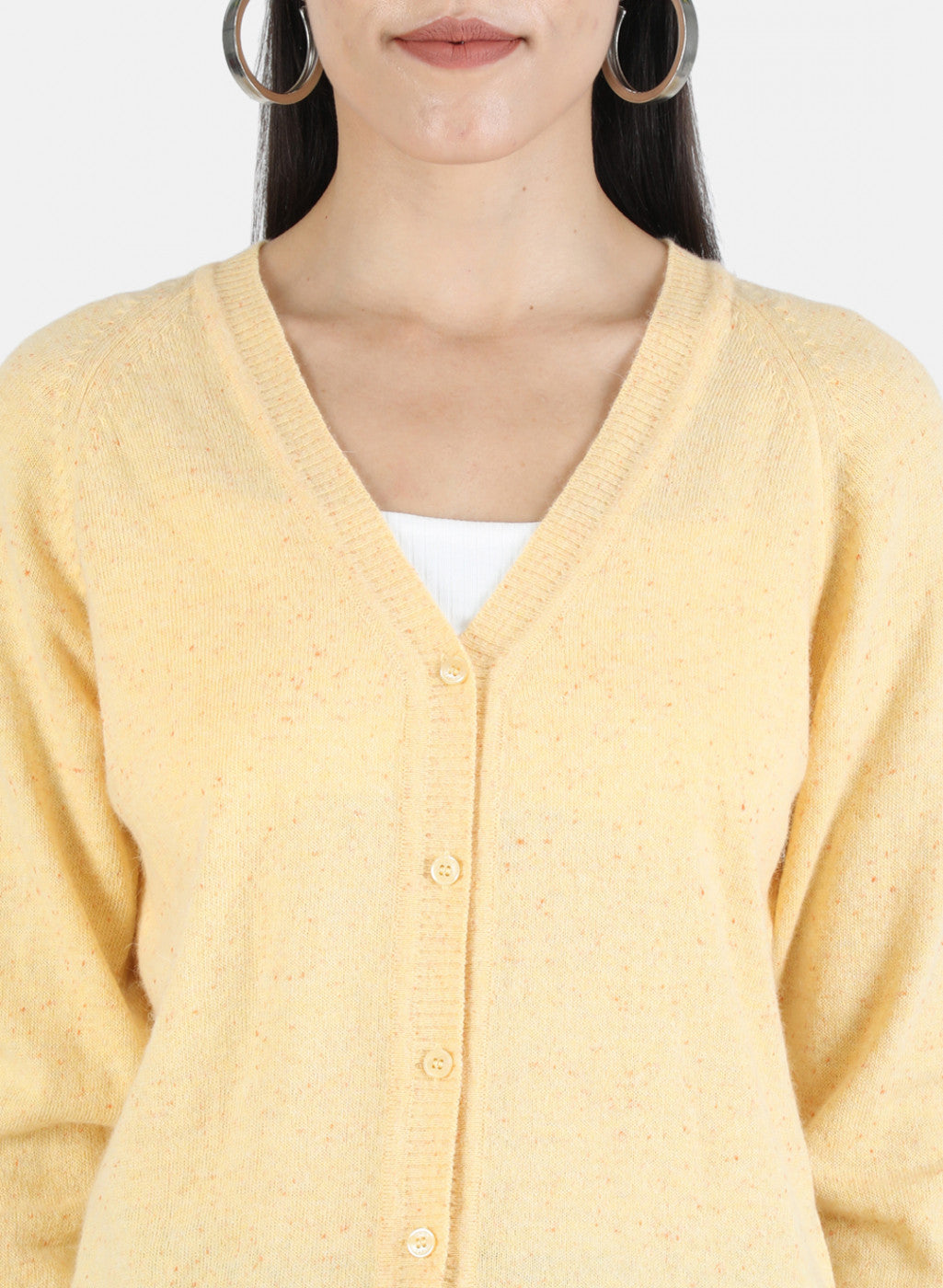 Women Yellow Solid Cardigan