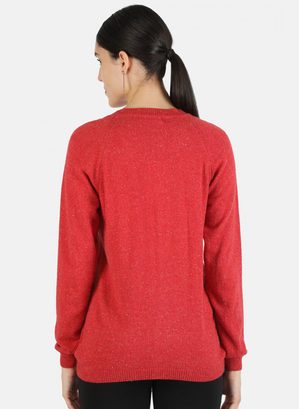 Women Red Solid Cardigan