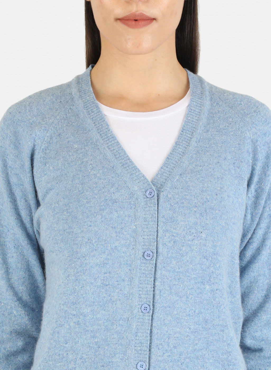 Women Blue Solid Cardigan
