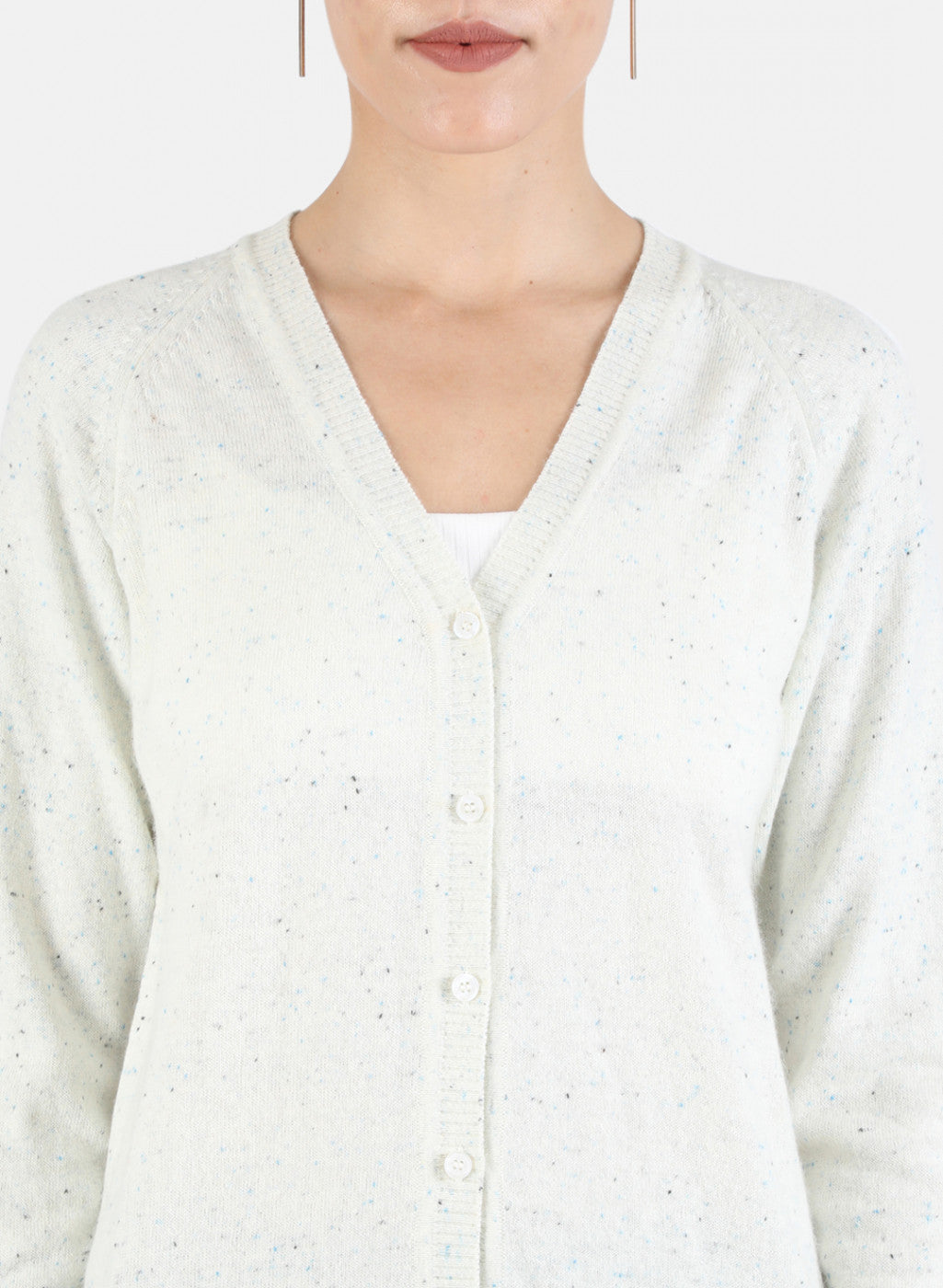 Women White Solid Cardigan