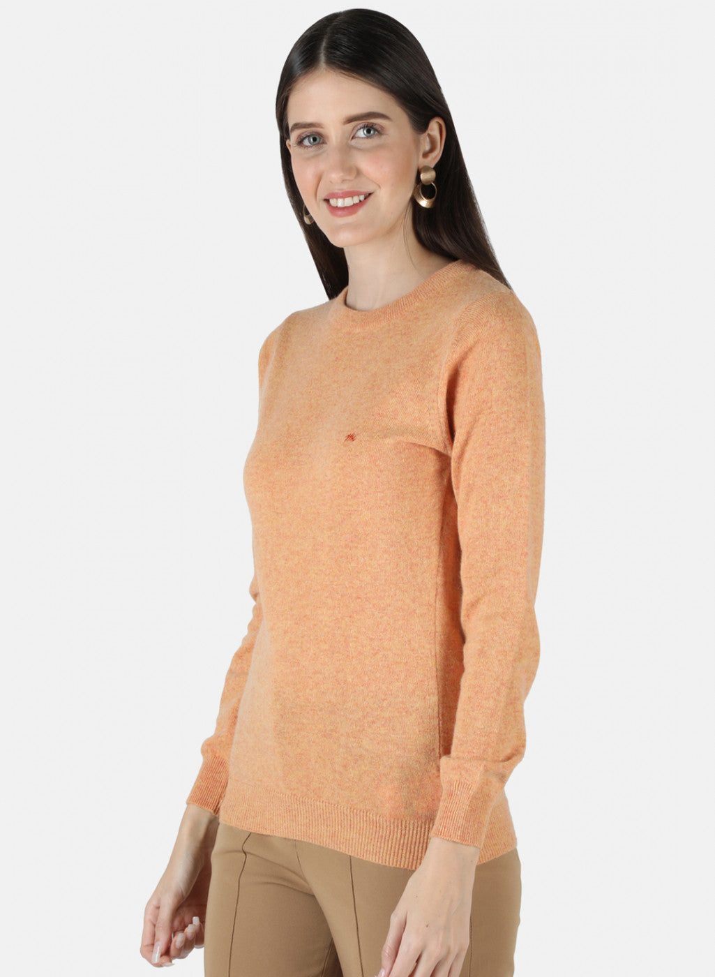 Women Orange Solid Top