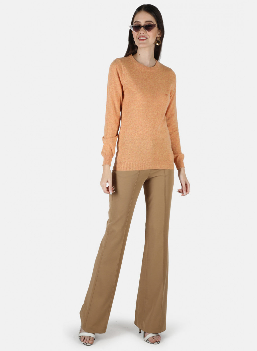 Women Orange Solid Top