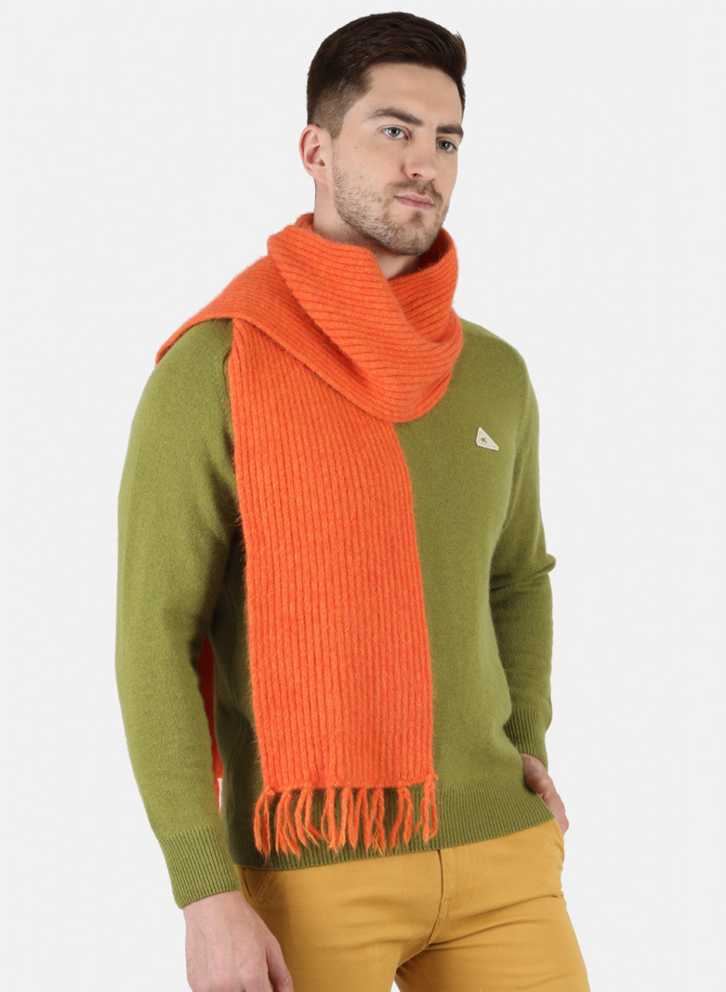 Men Yellow Solid Muffler