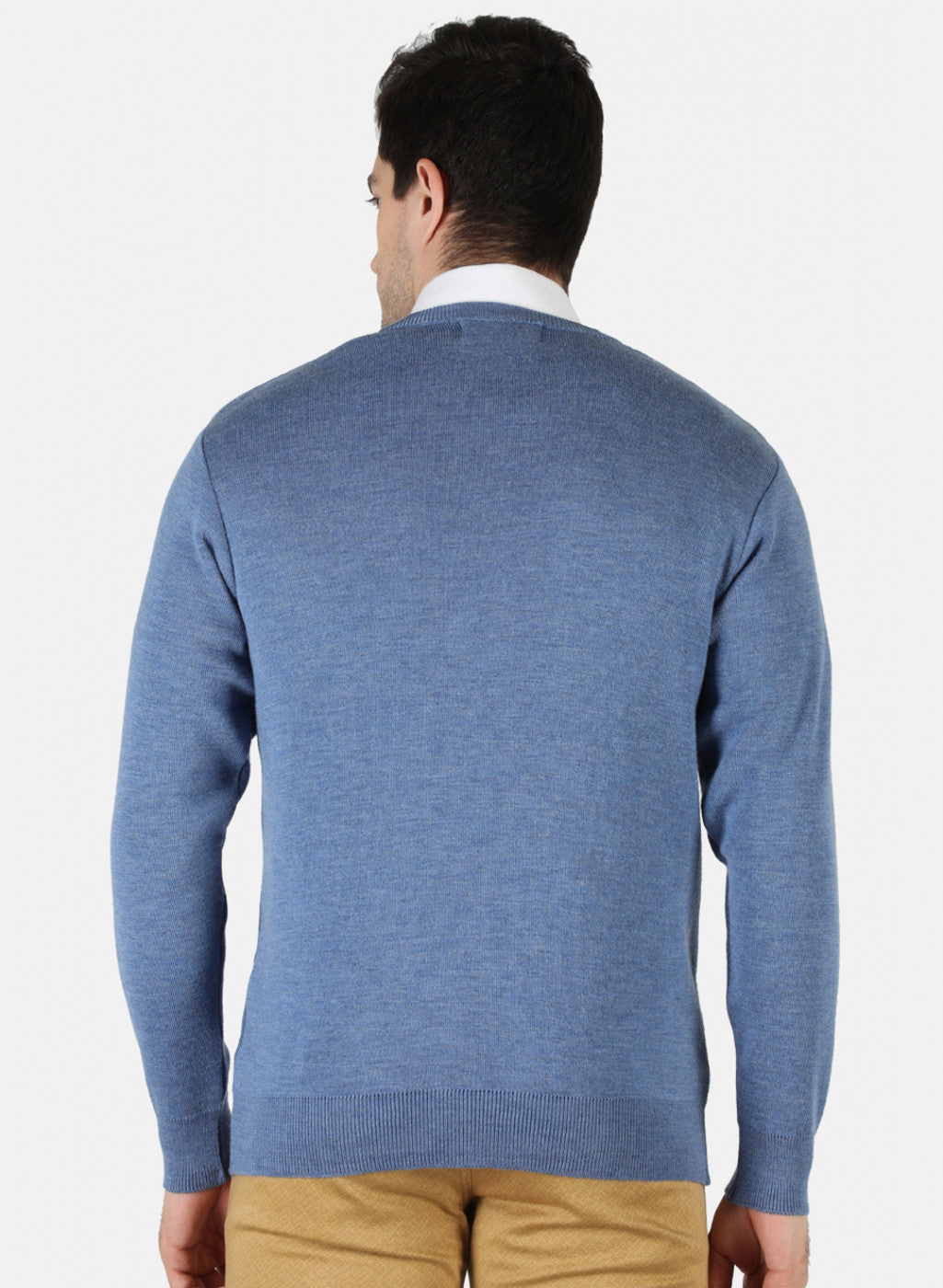 Men Blue Solid Pullover