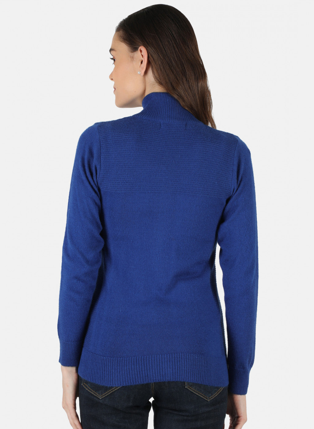 Women Blue Solid Cardigan