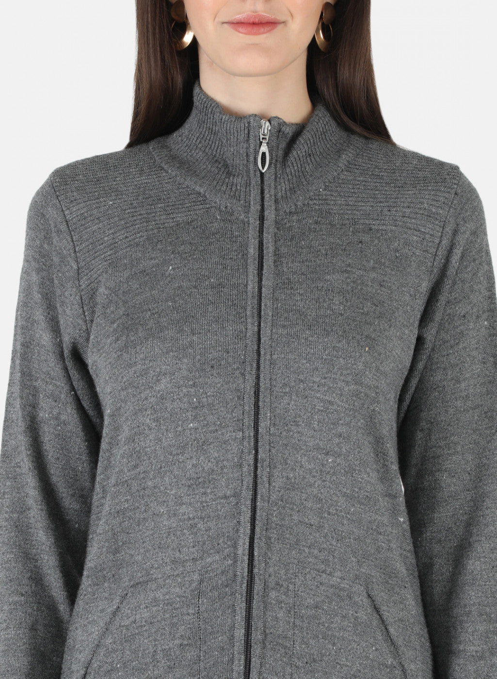 Women Grey Solid Cardigan