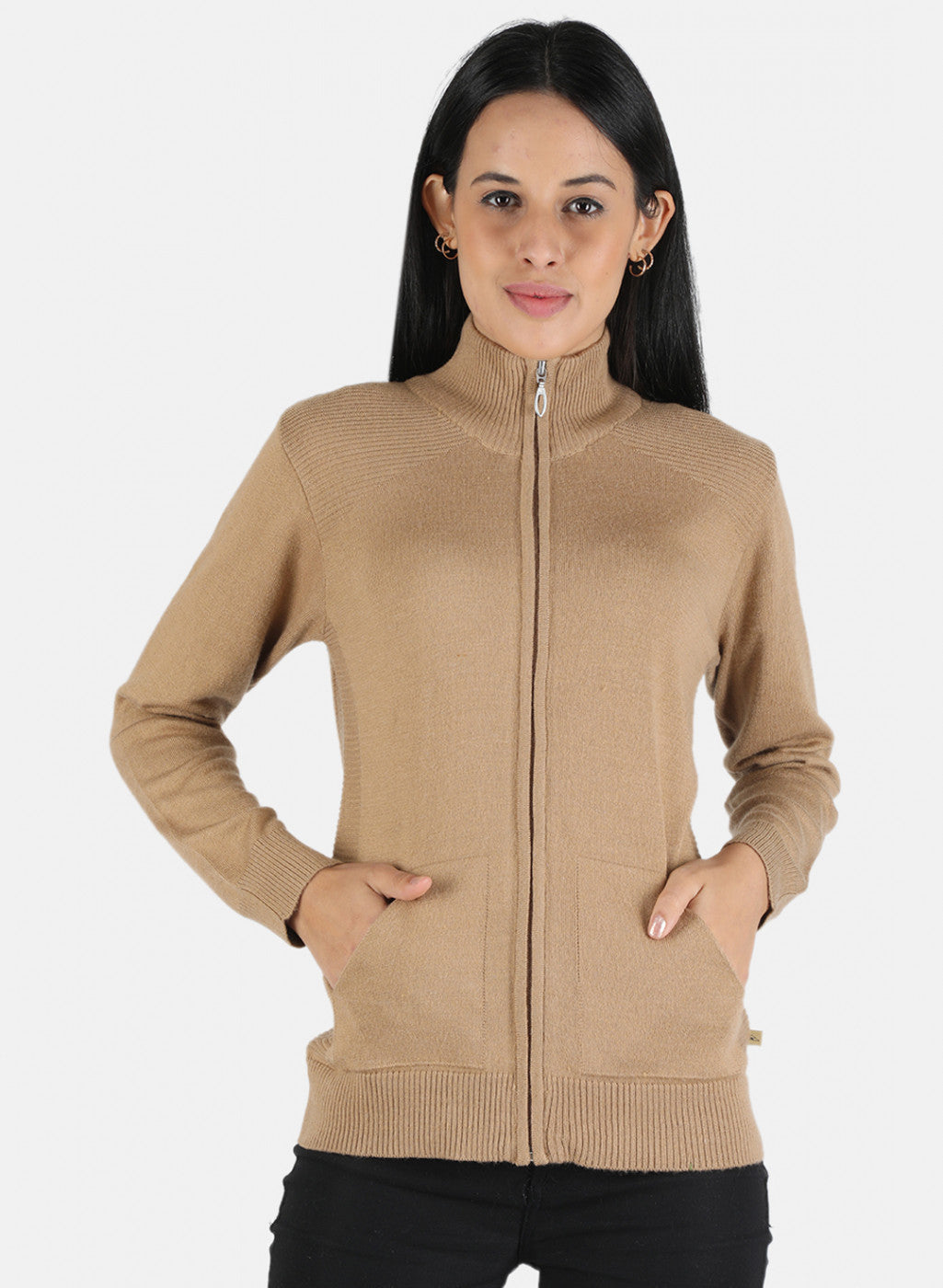 Women Brown Solid Cardigan