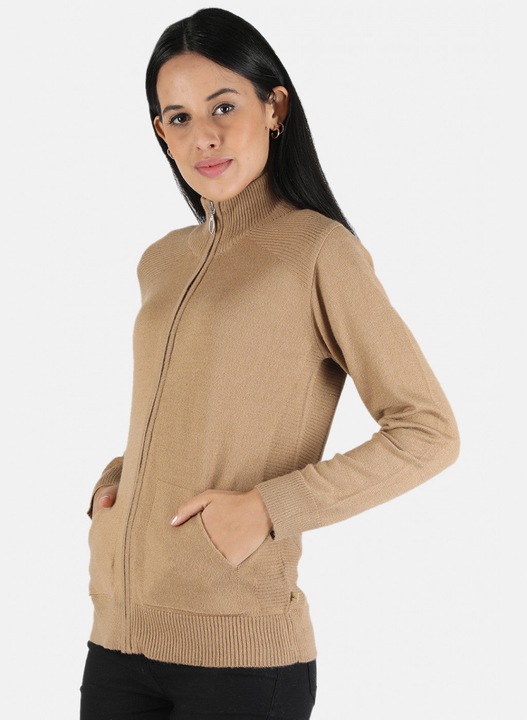 Women Brown Solid Cardigan