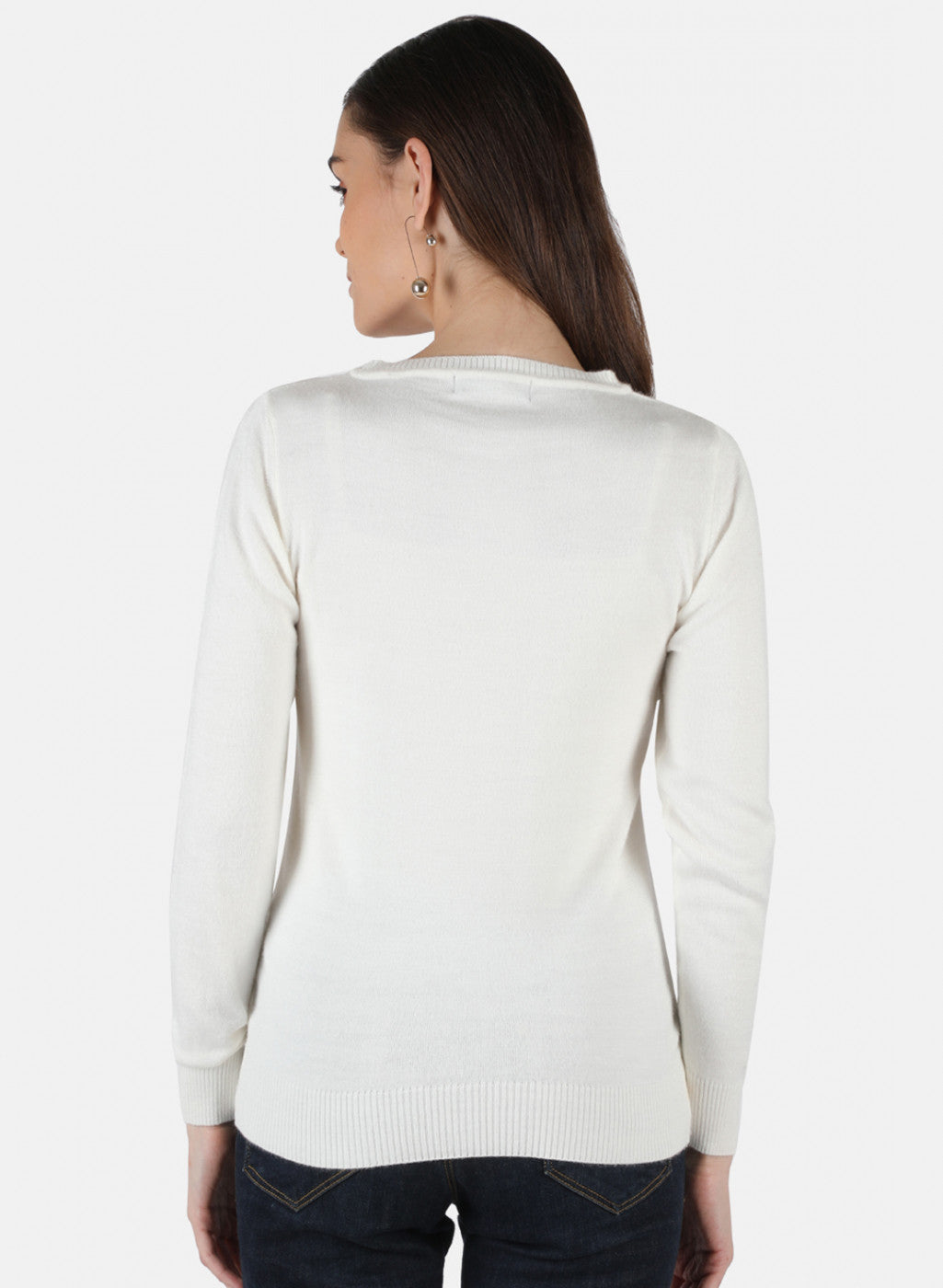 Women White Solid Top