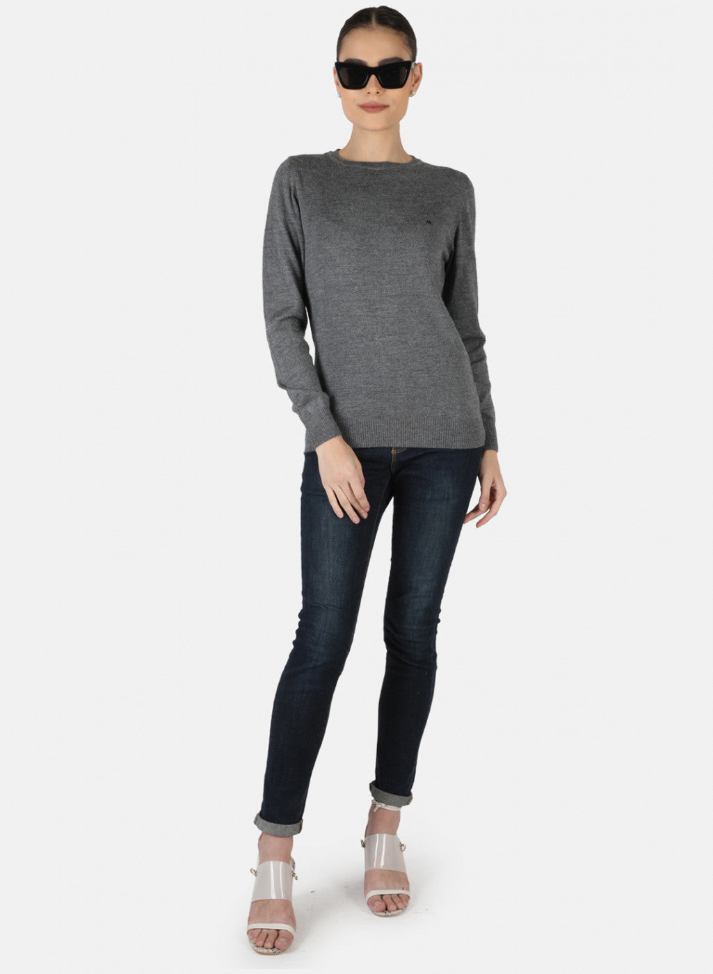 Women Grey Solid Top