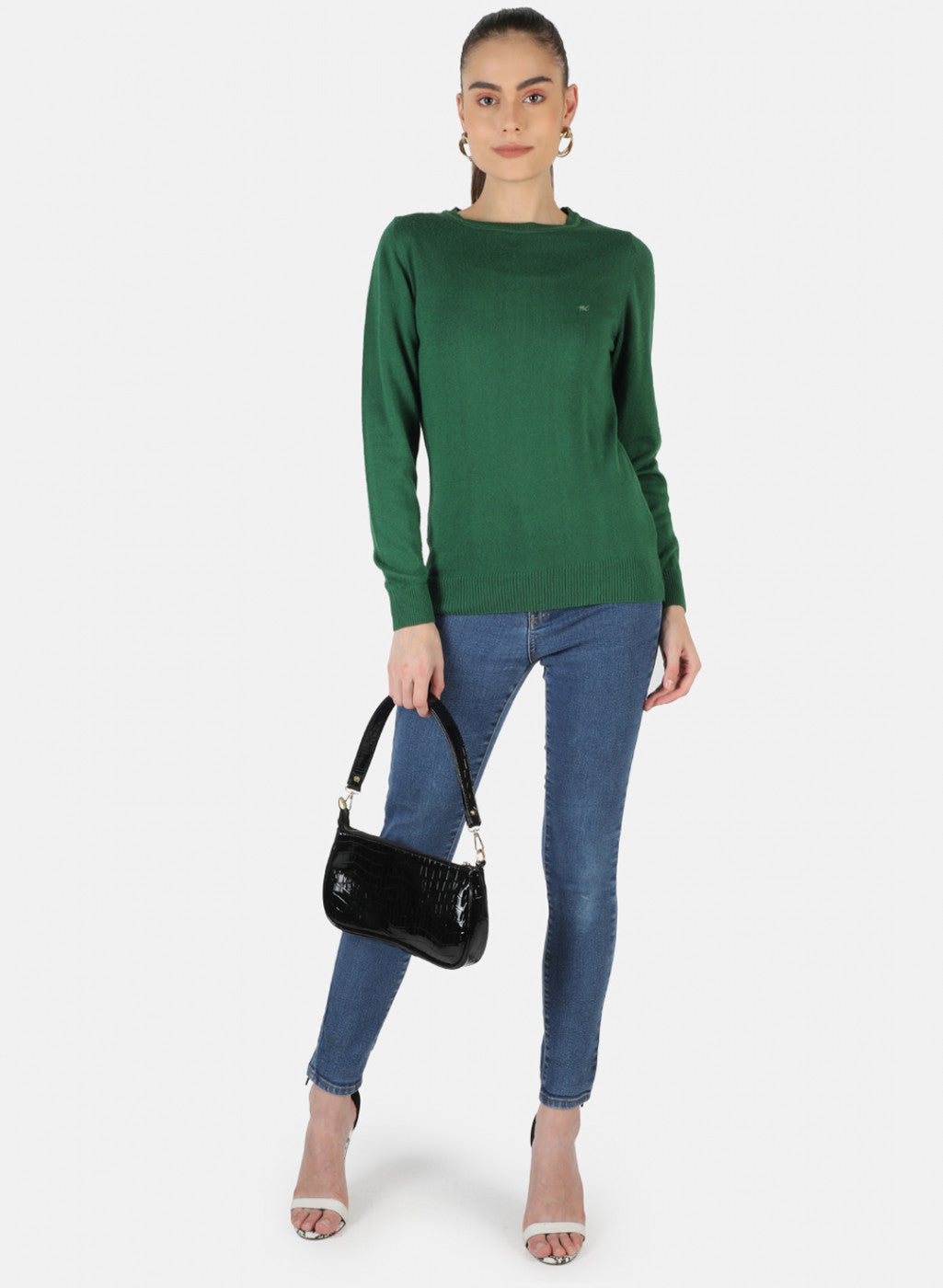 Women Green Solid Top